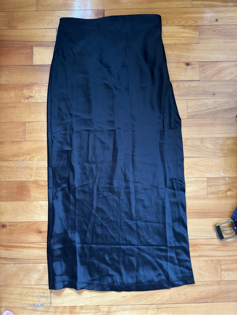 Urban Outfitters Black Satin look Midi Skirt